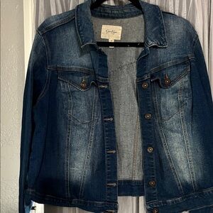 Jessica Simpson Blue Denim Jacket with Contrast Stitching